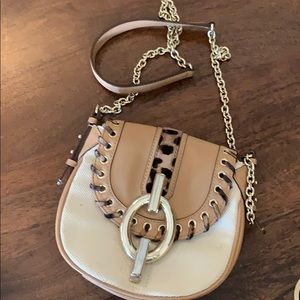 DVF Crossbody Tan, Cream, and Leopard
